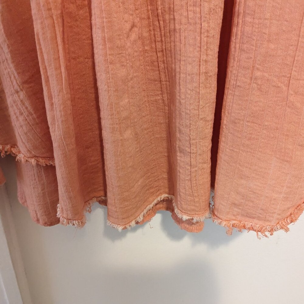 We The Free Soft Orange "Sand Dune" Cotton Long-Sleeve Henley Tunic - Picture 7 of 13